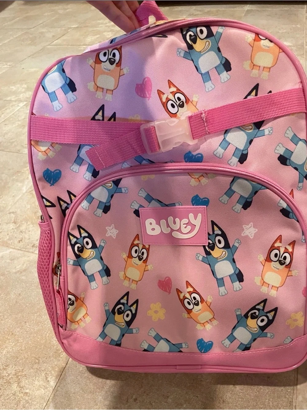 NWT Pink Bluey and Bingo Patterned Full Size Backpack
